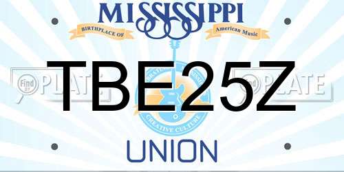 TBE25Z Mississippi License Plate