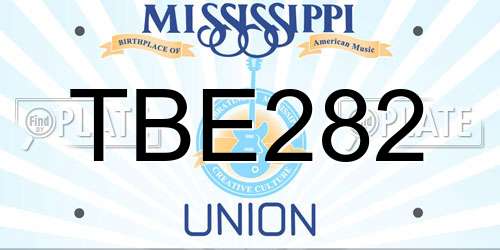 TBE282 Mississippi License Plate