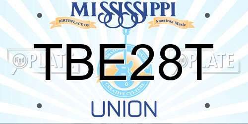 TBE28T Mississippi License Plate