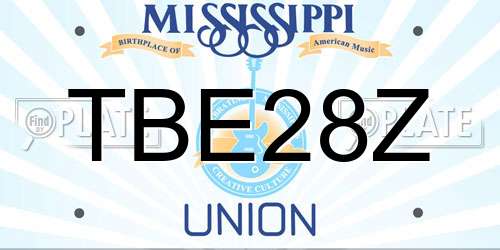 TBE28Z Mississippi License Plate