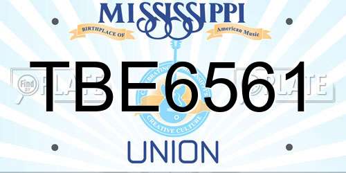 TBE6561 Mississippi License Plate