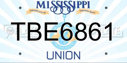 TBE6861 Mississippi License Plate
