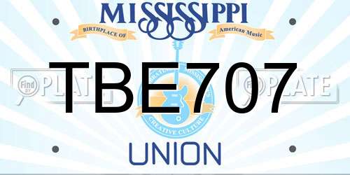TBE707 Mississippi License Plate