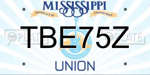 TBE75Z Mississippi License Plate