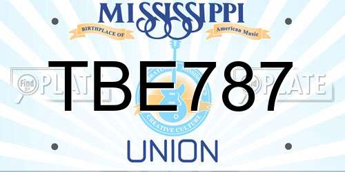 TBE787 Mississippi License Plate