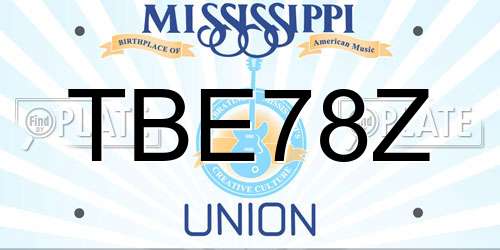 TBE78Z Mississippi License Plate