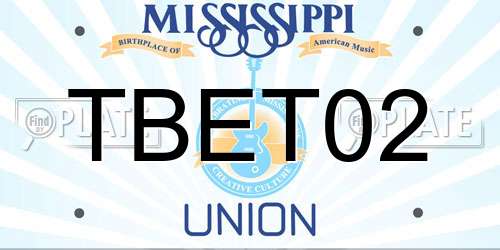 TBET02 Mississippi License Plate
