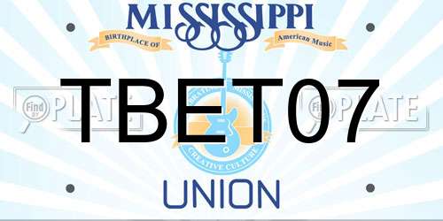 TBET07 Mississippi License Plate