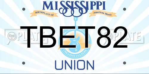 TBET82 Mississippi License Plate
