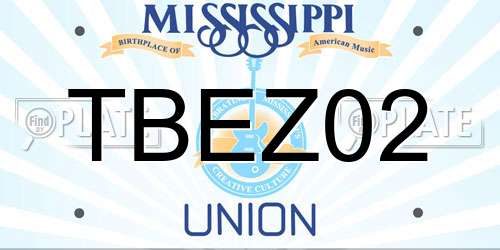TBEZ02 Mississippi License Plate