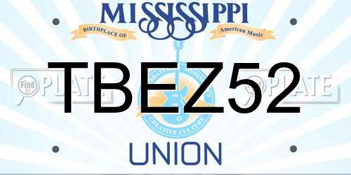 TBEZ52 Mississippi License Plate