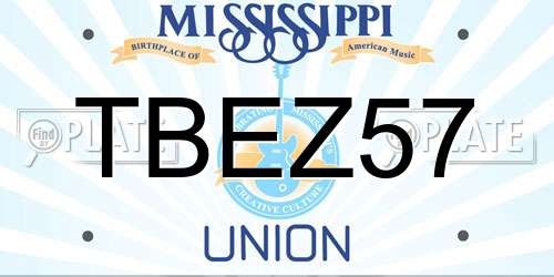 TBEZ57 Mississippi License Plate