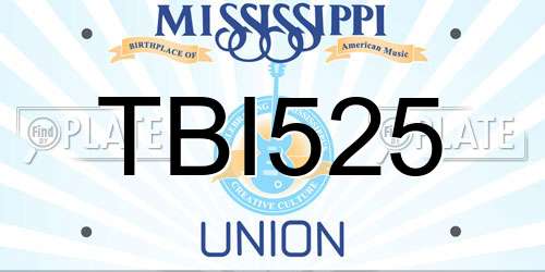 TBI525 Mississippi License Plate