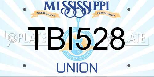 TBI528 Mississippi License Plate