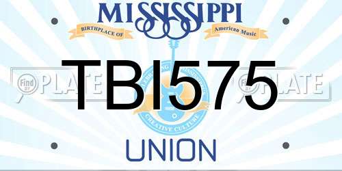 TBI575 Mississippi License Plate
