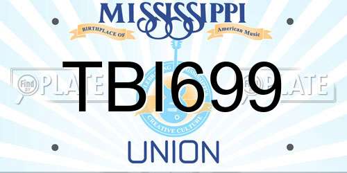 TBI699 Mississippi License Plate