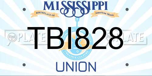 TBI828 Mississippi License Plate