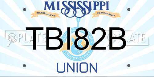 TBI82B Mississippi License Plate