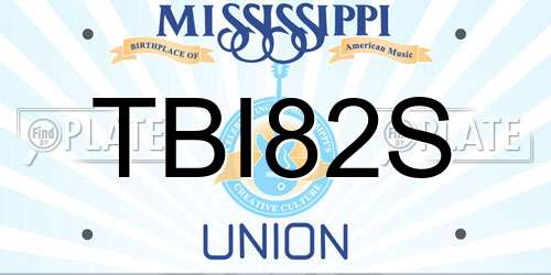 TBI82S Mississippi License Plate