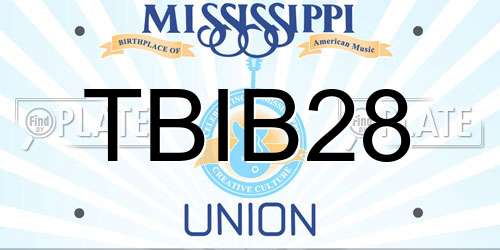 TBIB28 Mississippi License Plate