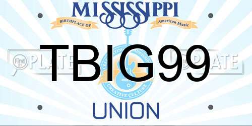 TBIG99 Mississippi License Plate