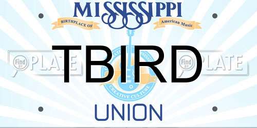 TBIRD Mississippi License Plate