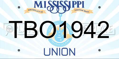 TBO1942 Mississippi License Plate