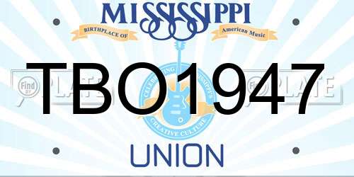 TBO1947 Mississippi License Plate