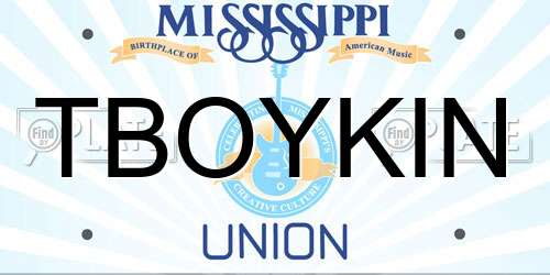 TBOYKIN Mississippi License Plate