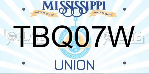 TBQ07W Mississippi License Plate