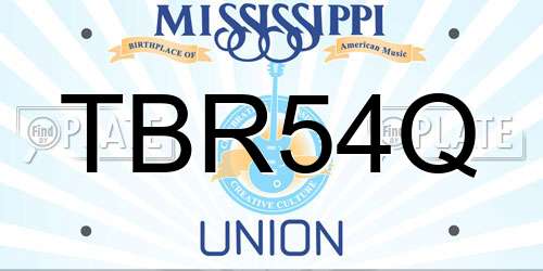 TBR54Q Mississippi License Plate