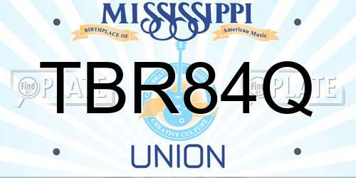 TBR84Q Mississippi License Plate