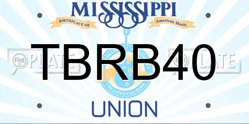 TBRB40 Mississippi License Plate