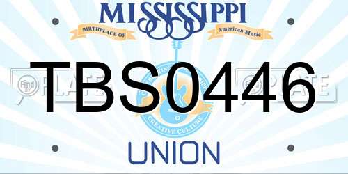 TBS0446 Mississippi License Plate