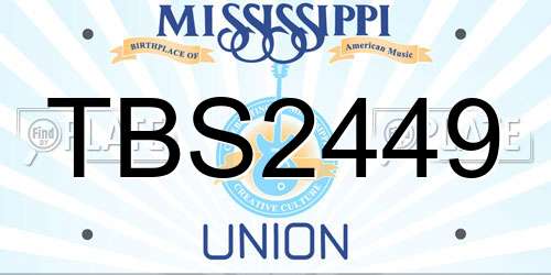 TBS2449 Mississippi License Plate
