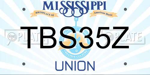 TBS35Z Mississippi License Plate