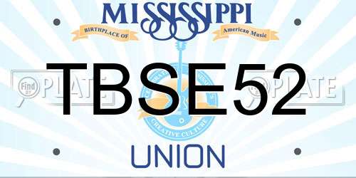 TBSE52 Mississippi License Plate