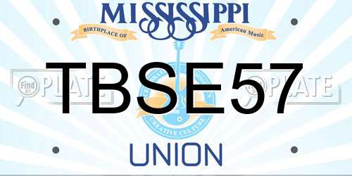 TBSE57 Mississippi License Plate
