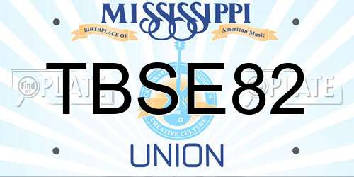 TBSE82 Mississippi License Plate