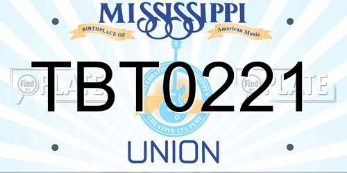 TBT0221 Mississippi License Plate