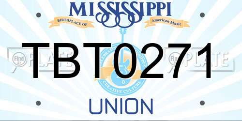 TBT0271 Mississippi License Plate