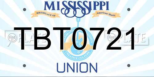 TBT0721 Mississippi License Plate