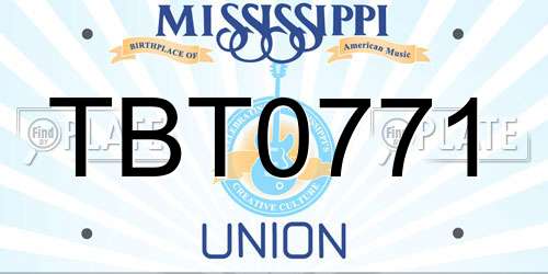TBT0771 Mississippi License Plate