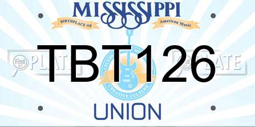 TBT126 Mississippi License Plate