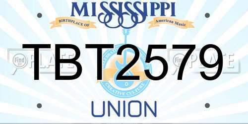 TBT2579 Mississippi License Plate
