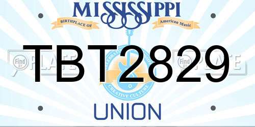 TBT2829 Mississippi License Plate