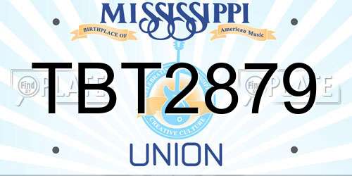 TBT2879 Mississippi License Plate