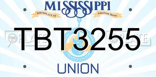 TBT3255 Mississippi License Plate