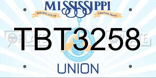 TBT3258 Mississippi License Plate