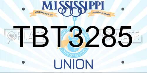 TBT3285 Mississippi License Plate